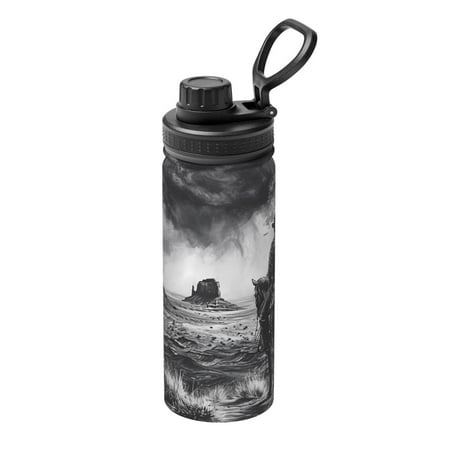 

Ocsxa 60s Black White Western Cowboy Print 18oz Stainless Steel Water Bottle Unisex Water Bottle Insulated Sports Water Cup Flask for Cold Water Drinks/Sports/Travel/Car/School