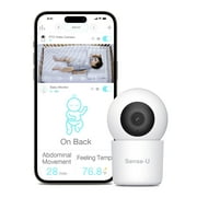 Sense-U Smart 2K Video Baby Monitor(FSA&HSA Eligible) with No Monthly Fee, Pan-Tilt-Zoom, Person/Baby Crying Sound/Motion Detection, 2-Way Talk, Night Vision, Background Audio, Activity Zone