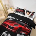 thumbnail image 3 of Erosebridal Housse de Couette Voiture Automobile Rouge Simple, Literie Voiture de Course Taille Simple, Ensembles de Literie Réversibles Sports Extrêmes Taille Simple, Décoration de Chambre Respirante, 2 Pcs (Sans Couette), 3 of 6