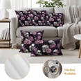 thumbnail image 6 of Halloween Skull Outdoor Waterproof Pillow Covers, Vintage Pink Rose Purple Flower Decorative Rectangle Throw Pillowcase Sofa Cushion Sham for Patio/Couch/Chair, 20"x12" 2 Pack, 6 of 8