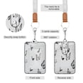 thumbnail image 2 of PU Leather ID Badge Holder Stylish Badge Holders with Lanyard (4.3x2.8x0.3in) for Cards & Credentials Black and White Butterflies Pattern, 2 of 6