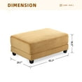 thumbnail image 3 of JUSTLET Corduroy Ottoman for Sectional Sofa, Yellow, 3 of 6