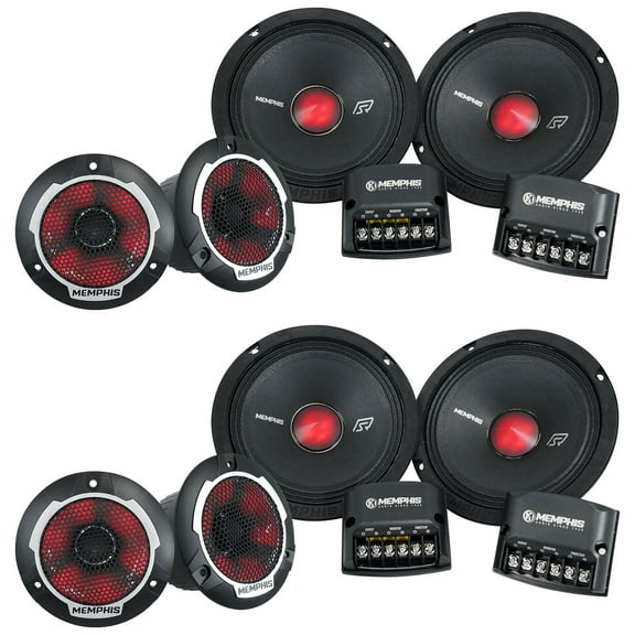 2) Pairs Memphis Audio SRXP62CV2 SRX Pro 6.5" 250w Component Car Speakers w/LEDs