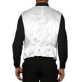 thumbnail image 3 of Chaleco de lentejuelas INSPIRE CHIC para hombres, sin mangas, con cuello en V, estilo disco, brillante, color blanco, 3 of 5