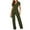 Green, variant on Women's Wide Leg Jumpsuit Casual Short Sleeve One Piece Jumpsuits Solid Color Long Pants V Neck Summer Overalls Purple L