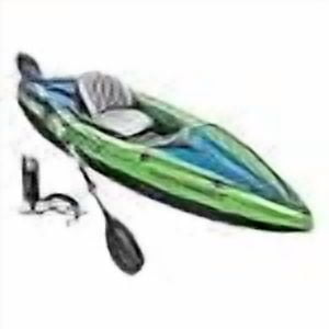 Intex Challenger K1 Kayak, 1-Person Inflatable Kayak Set with Aluminum Oars and High Output Air Pump (Renewed)