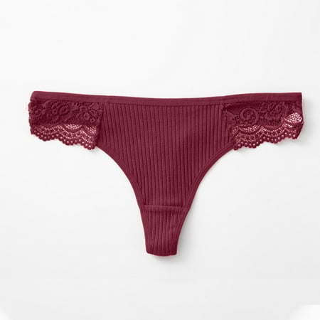 Up to 30% OFF  Women s Cotton Thong Underwear  Low Waist  Lace Crotch  Soft Comfort  Seamless Design  Daily Wear  Breathable  Undergarments  Tops Plus Size | Red S  Sopatenor