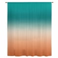 thumbnail image 2 of Teal Burnt Orange Ombre Sheer Curtains 72 Inches Long, Modern Gradient Abstract Art Light Filering Curtains, Breathable Simi Curtain Privacy Drapes for Living Room Lightweight Window Treatment, 2 of 9