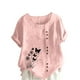 thumbnail image 1 of Vestidos Casuales Para Mujer, Blusas De Mujer De Moda Blusa informal de lino con cuello redondo, manga corta y botones para mujer, 1 of 4