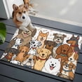 thumbnail image 4 of Cute Dag Washable Small Entryway Area Rugs 2'x3', Brown Puppy Claws Bones Cartoon Animal Abstract Low Pile Throw Rug Non-Slip Sturdy Edge Binding Carpet for Front Door Floor Room Entry, 4 of 9