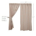 thumbnail image 2 of VHC Brands Annie Buffalo Portabella Check Country Farmhouse Short Panel Curtain Set 63x36, 2 of 7