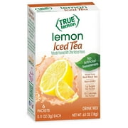 (6 Packets) True Lemon Iced Tea Stevia Sweetened, On-The-Go, Caffeinated Powdered Drink Mix