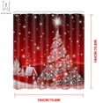 thumbnail image 3 of Gustave Christmas Shower Curtain, 3D Christmas Tree Decoration Shower Curtain Snowflakes Twinkle Lights Red Background Shower Curtain with 12 Hooks "Snow Christmas Tree", 3 of 6
