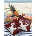 thumbnail image 3 of Pack of 2 Outdoor Pillow Covers, Merry Christmas Buffalo Plaid Red and Black Elk Snowflake Waterproof Square Throw Pillowcase Cushion Decorative Pillow Covers for Couch Patio Tent, 18x18 in, 3 of 6