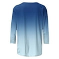 thumbnail image 5 of JURANMO Womens Beach Vacation Clothes Fashion 3/4 Sleeve Round Neck Shirts Casual Pleated Front T Shirts Gradient Print Going Out Tops Weekly Sales Dark Blue XXL, 5 of 7