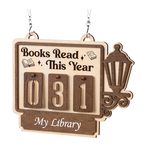 Libros Leídos Este año Letrero Decorativo de Madera Marcador de Progreso Lector de Libros Cartel para Pared Duradero Adecuado para Estudiante