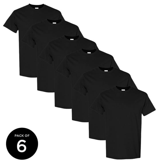 Cotton Men T-Shirt Gildan Pack of 6 Black Gray Color