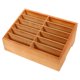 thumbnail image 3 of ColoMX Caja de almacenamiento organizadora de escritorio con soporte para teléfono móvil de madera de múltiples rejillas para oficina (12 rejillas), 3 of 7
