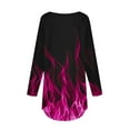 thumbnail image 5 of QATAINLAV Long Sleeve Blouses for Women 2024 Fall Fashion Flame Printed Pullover Loose Fit Crewneck Plus Size Tunic Tops T Shirts Hot Pink XXL, 5 of 6