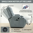 thumbnail image 2 of BedLuxury Power Lift Recliner Chair Sofa with Massage and Heat for Elderly,Extra Wide Heavy Duty Recliner with Cup Holders and Side Pockets for Living Room(Grey), 2 of 7