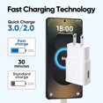 thumbnail image 3 of TYPPKMM Fast Charger, Type C Android Phone Charger with C Type Fast Charging Cable 6.6 Ft, White, 3 of 5