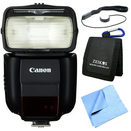 Canon 430EX III-RT EOS Speedlite Flash Exclusive Pro Kit Bundle includes Speedlite 430EX III-RT Flash, Memory Card Wallet, Lens Cap Keeper and Beach Camera Micro Fiber (Best Camera Flash For Canon)