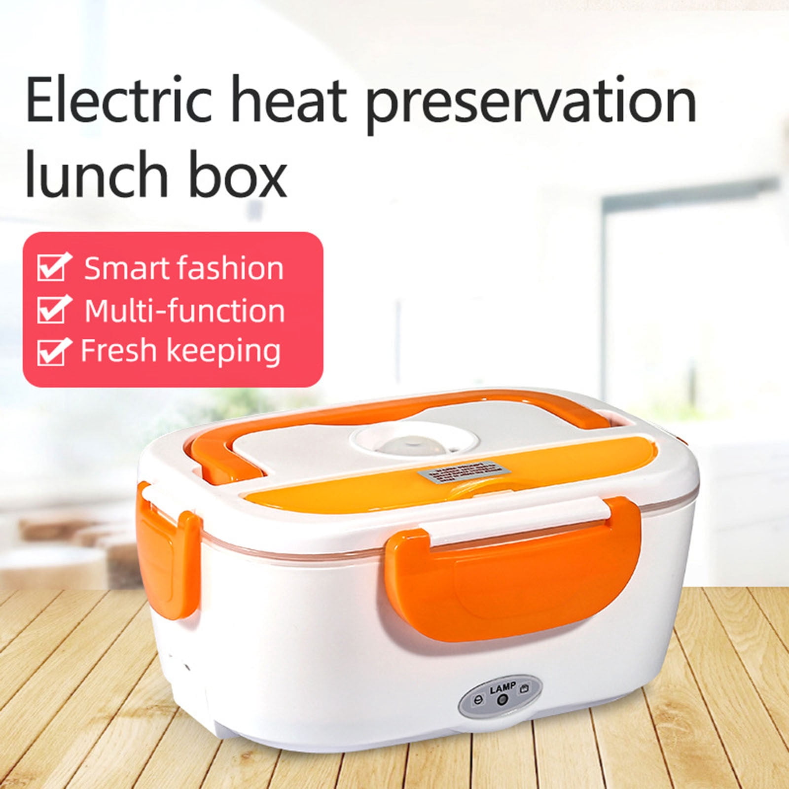 Wovilon Bento Box Electric Lunch Box Food-Grade Stainless Steel Container For Car And Home 110V