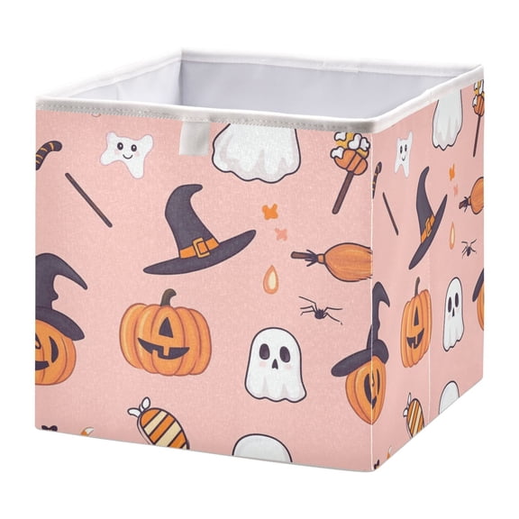 Foldable Fabric Storage Bin Home Cubes Clothing Organizer Bins Large Collapsible Box Basket for Home Organizer Halloween Cute Elements