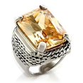 thumbnail image 1 of Alamode LOA810-7 Bague en Laiton Rhodié pour Femmes avec CZ de Qualité AAA en Champagne - Taille 7, 1 of 1