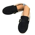 thumbnail image 3 of YLYL Women Suede Winter Flats Buckle Strap Low Heel Round Toe Slip on Comfortable Warm Walking Shoes, 3 of 9