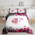 thumbnail image 2 of Erosebridal Letter Initial Bedding Twin Comforter Set,Monogrammed Personalized Down Comforter,Flower Decor,Reversible,Lightweight,2-Piece, 2 of 8