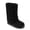 BLACK, variant on Women Vertical Ribbed Mid Calf Snow Boots, Warm Lined Slip On Winter Boots, Platform Sole Casual Boots for Indoor Outdoor Daily Wear