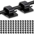 thumbnail image 1 of 100 clips adhesivos para cables, gestión de cables, organizador de cables eléctricos de plástico, organizador de cables, clip para asegurar cables, color negro, 1 of 5