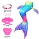 thumbnail image 3 of Traje de baño de fantasía para niña, disfraz de sirena para Cosplay, regalo de fiesta para niños, cola de sirena para nadar, sin Monofin, 3 of 5