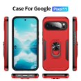 thumbnail image 2 of Case for Google Pixel 11,With 360° Rotation Metal Ring Holder【Magnetic Car Mount】Shockproof Rugged Full Body Protection Heavy Duty Dust/Drop Proof Cover Case​,Red&Black,For Google Pixel 11, 2 of 9