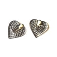 thumbnail image 3 of Heart Earrings Clip-on Earrings Rhinestone Paved Earrings 1 inch Silver Tone Not Pierced, 3 of 3