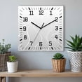 thumbnail image 6 of Grey Geometric Wooden Wall Clock Silent Non Ticking, Modern White Stripe Abstract Distortion Art Square Wall Clocks Battery Operated, Decor Clock for Home Office, Living Room, Kitchen, 10 Inch, 6 of 9