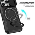 thumbnail image 2 of Allytechgroup Magnetic For iPhone 16 Pro Max Case with Ring, [1x Screen Protector] [Slide Camera Cover] Military Grade Drop Protection Back Cover For iPhone 16 Pro Max, Black, 2 of 10