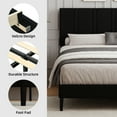 thumbnail image 3 of 4 EVER WINNER Queen Size Upholstered Platform Bed Frame with Headboard, Black Queen Bed Frame, No Box Spring Needed, Black, 3 of 7