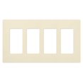 thumbnail image 1 of Cubierta de pared Lutron Claro 4 Gang, sin tornillos, color almendra, 1 of 5
