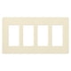 thumbnail image 1 of Cubierta de pared Lutron Claro 4 Gang, sin tornillos, color almendra, 1 of 5