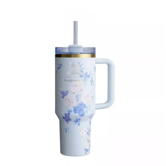 LILELIS Cup Stainless Steel Double Insulated Cup 40Oz Automobile Cup with Handle Bingba Cup Black One Size