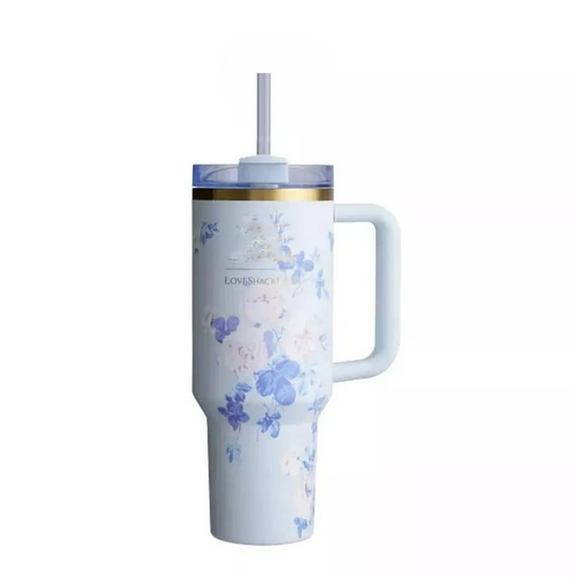 LILELIS Tasse à Double Isolation en Acier Inoxydable 40Oz Tasse Automobile avec Poignée Tasse Bingba Tasse Noire Taille Unique