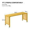 thumbnail image 5 of Zimtown 39.3in Weatherproof Outdoor Metal Backless Bench Slatted Seat Decorative for Patio Garden Lawn Porch Yellow, 5 of 9