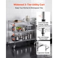 thumbnail image 2 of VEVOR Kitchen Utility Cart, 3 Tier Heavy Duty Adjustable Wire Storage Rack, Commercial Steel Rolling Service Trolley on Wheels, Work Table with Handle Bar, for Garage and Laundry Room, 40x25x40.9 in, 2 of 9