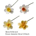 thumbnail image 3 of Monstrate 12 unidades/juego de flores decorativas, accesorio artístico exquisito para una impresionante visualización tridimensional Flores artificiales Corazón amarillo blanco, 3 of 6
