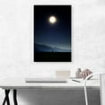 thumbnail image 2 of ARTCANVAS Man Standing Looking at Bright Moon in the Night Canvas Art Print - Size: 26" x 18" (1.50" Deep), 2 of 9