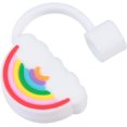thumbnail image 1 of 1 pcs Adorable Straw Cover Silicone Cute Reusable Drinking Straw Tips（rainbow）, 1 of 5