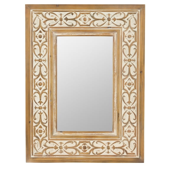 Maris Brown White Wood Decorative Wall Mirror