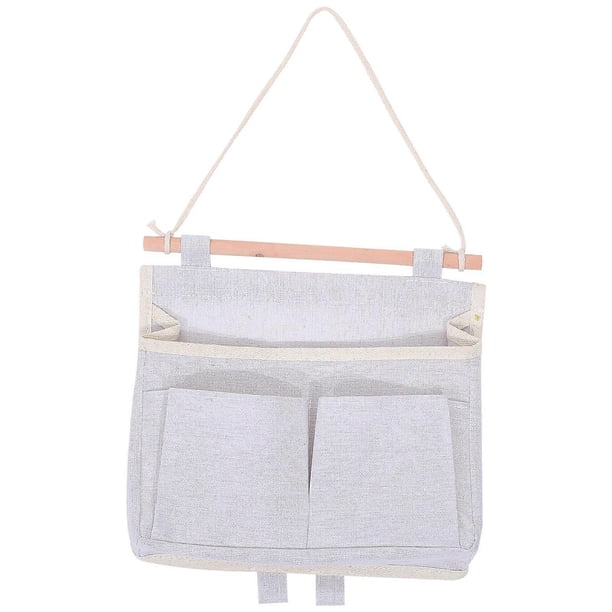 Wall Mounted Sundries Storage Bag Wall Hanging Storage Bag Multi Functional Door Organizer White Color 1Set